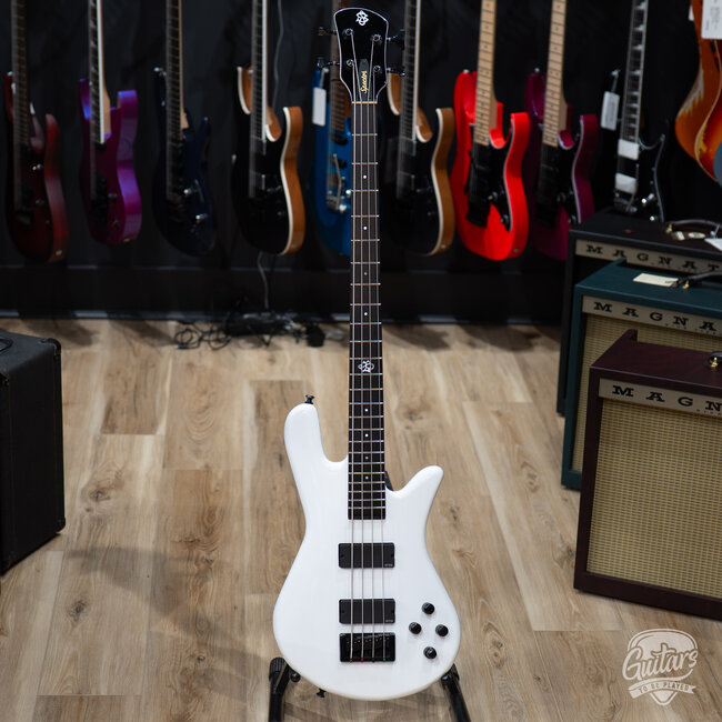 2023 Spector Ethos HP 4-String EMG Bass Guitar w/ Gigbag – White Sparkle Gloss