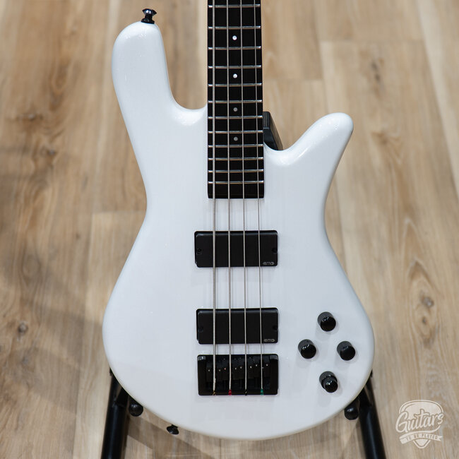 2023 Spector Ethos HP 4-String EMG Bass Guitar w/ Gigbag – White Sparkle Gloss