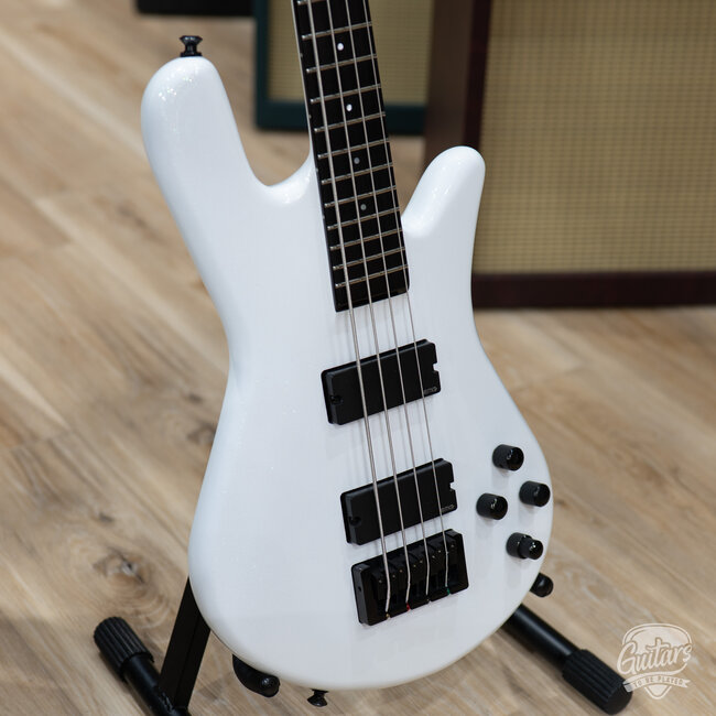2023 Spector Ethos HP 4-String EMG Bass Guitar w/ Gigbag – White Sparkle Gloss
