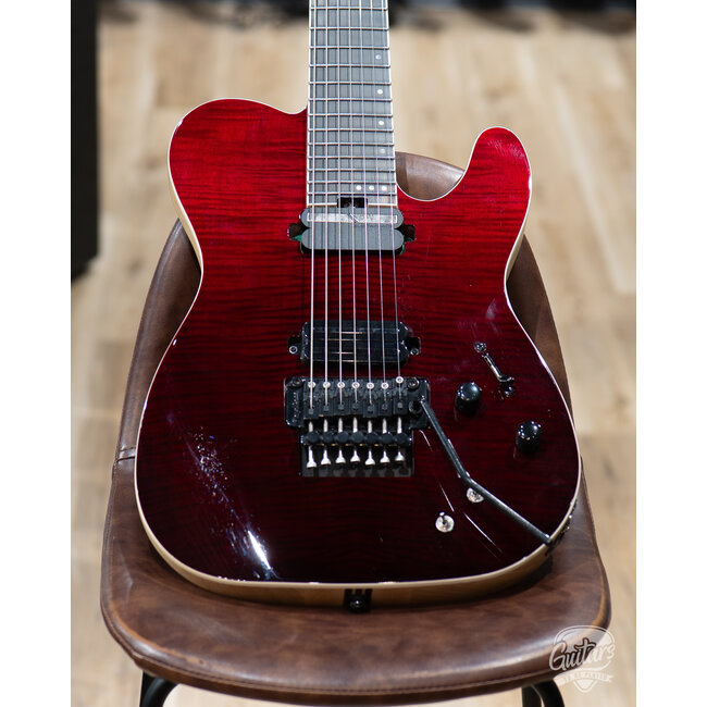 Used Schecter PT7 SLS Elite FR Seven String Guitar w/ Case – Blood Red Burst