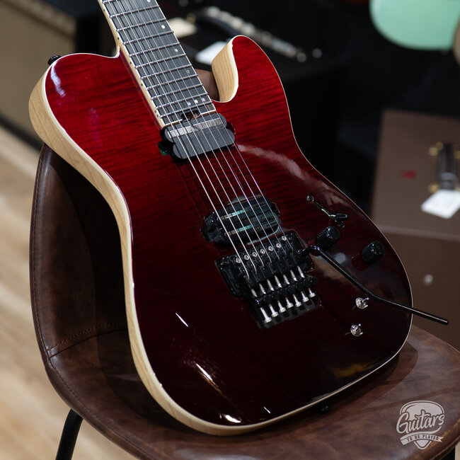 Used Schecter PT7 SLS Elite FR-S Seven String Guitar w/ Case – Blood Red Burst