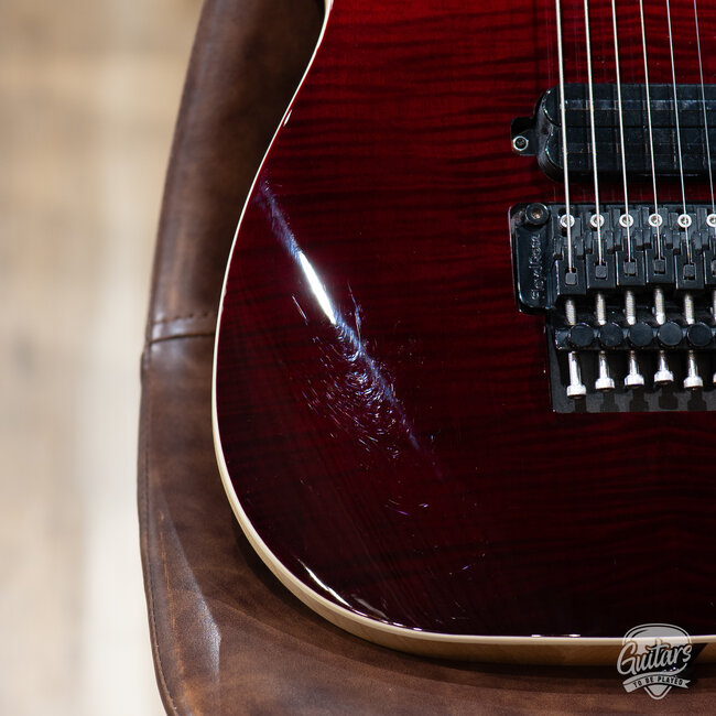 Used Schecter PT7 SLS Elite FR-S Seven String Guitar w/ Case – Blood Red Burst