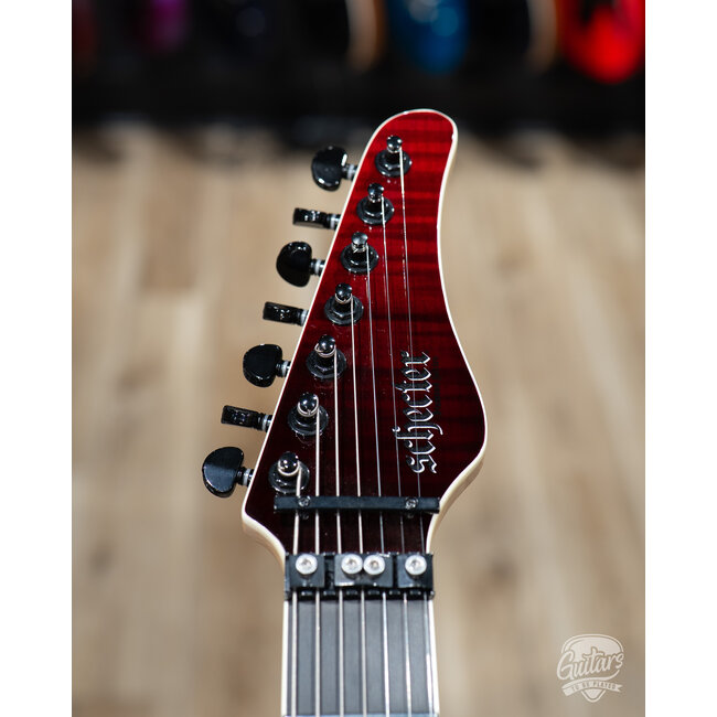 Used Schecter PT7 SLS Elite FR Seven String Guitar w/ Case – Blood Red Burst