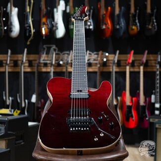 Used Used Schecter PT7 SLS Elite FR-S Seven String Guitar w/ Case – Blood Red Burst