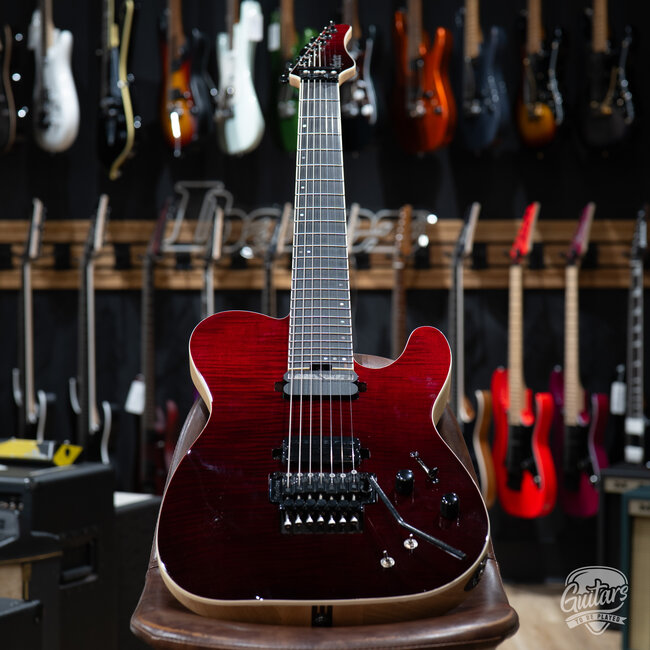 Used Schecter PT7 SLS Elite FR-S Seven String Guitar w/ Case – Blood Red Burst