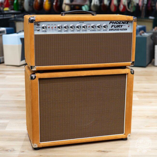 Amplified Nation Phoenix Fury 50W Head & 112 Cab – Golden Brown Suede