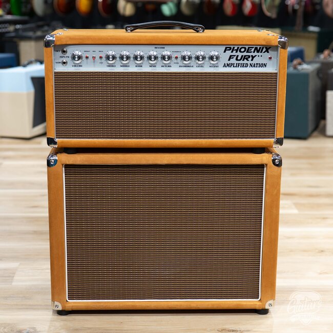 Amplified Nation Phoenix Fury 50W Head & 112 Cab – Golden Brown Suede