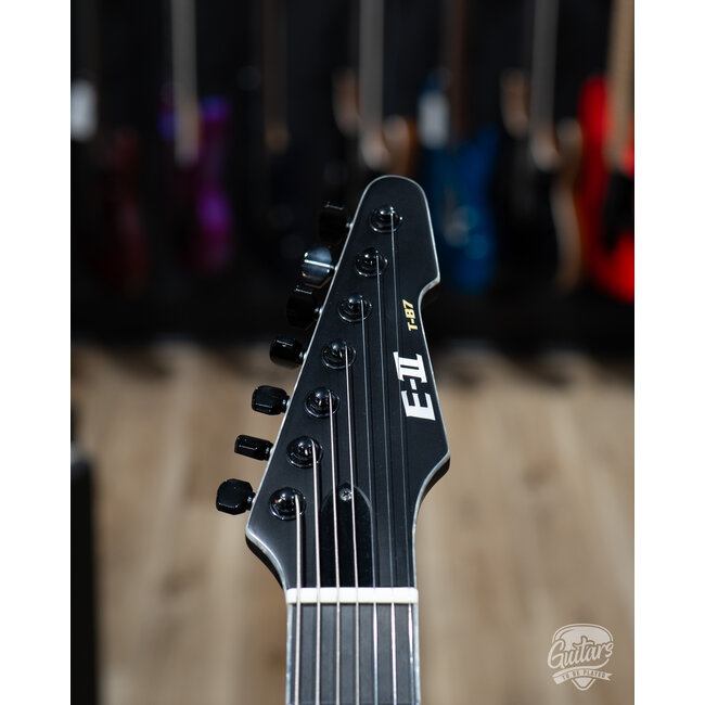 ESP E-II T-B7 Baritone 7-String EMG Guitar w/ Case – Black Satin (B-stock)
