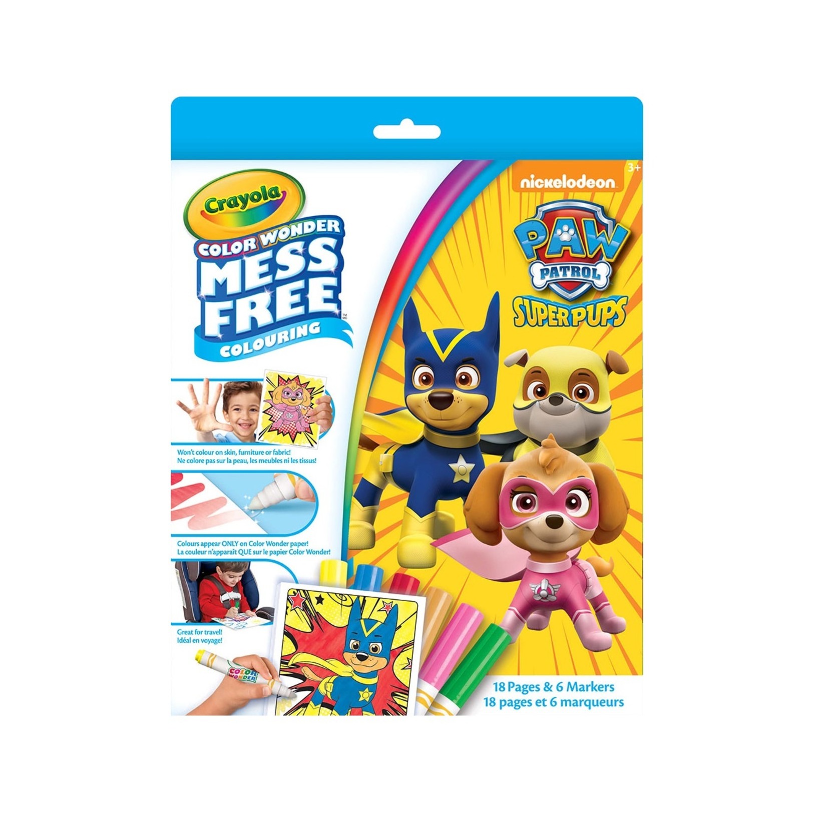 Crayola Color Wonder - Ensemble 12 Pages et 5 Marqueurs - Pat' Patrouille