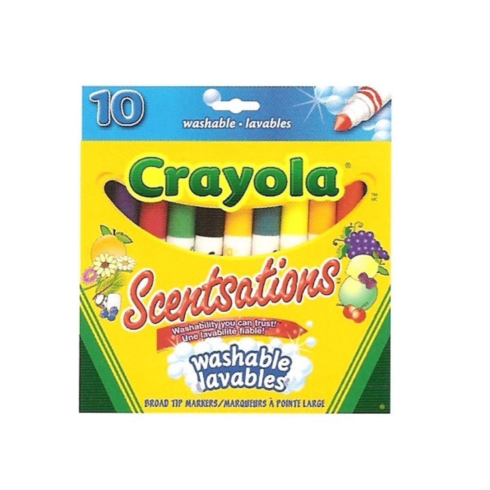 Crayola Ensemble de 10 Crayons à Pointe Large Scentsations Lavables
