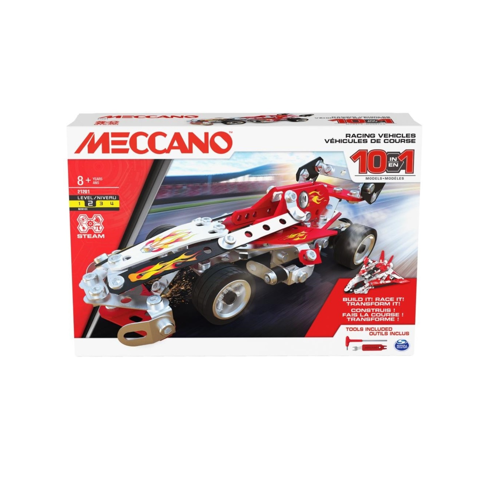 Spin Master Meccano - Voiture de course 10 en 1