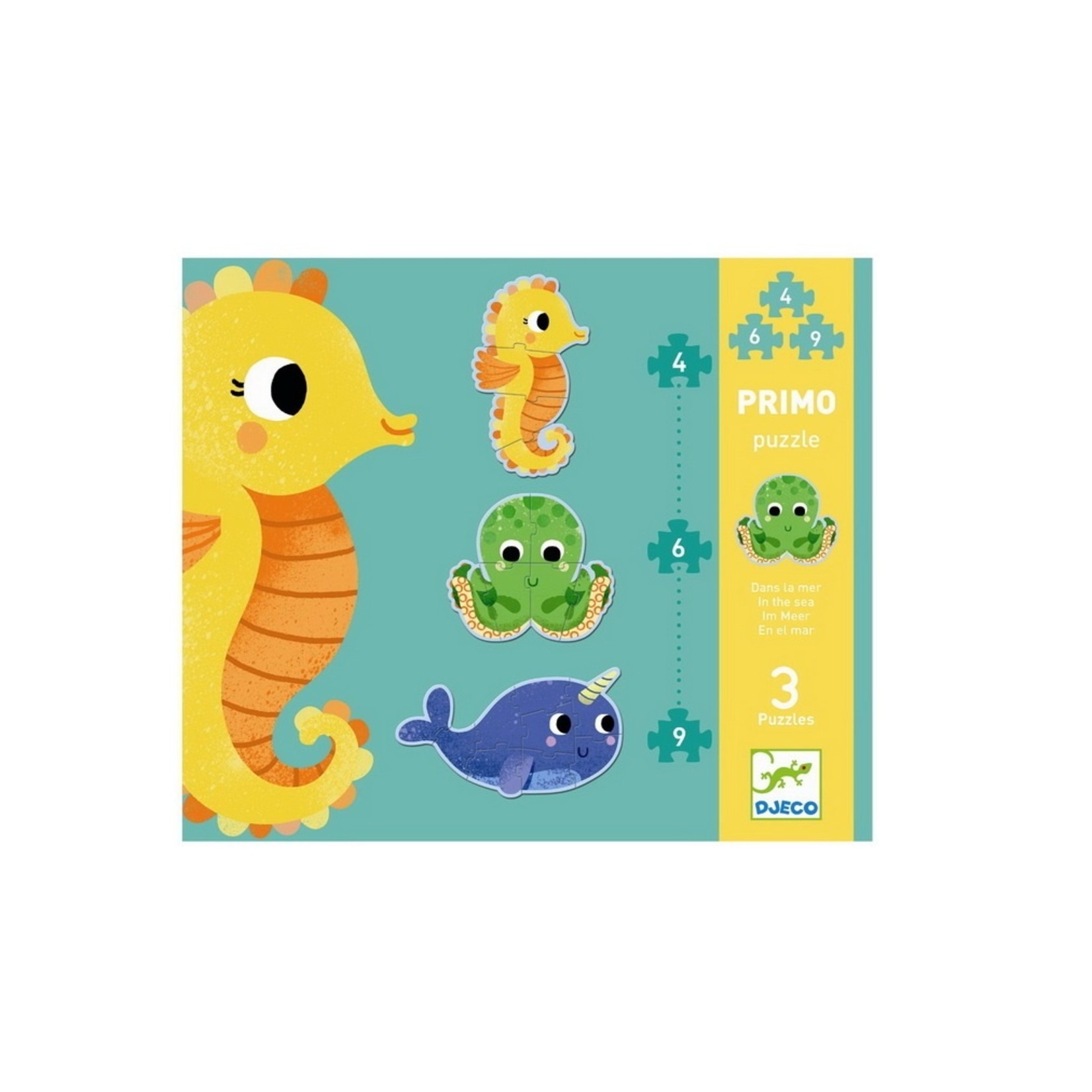 Djeco Primo puzzle - Dans la mer - 4,6,9 pcs