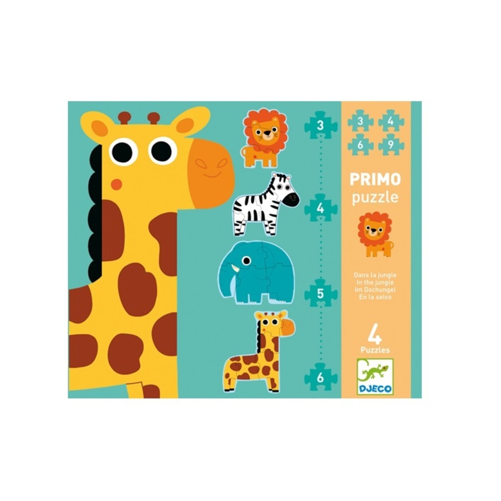 Djeco PZ3,4,5,6 - Primo puzzle - Dans la jungle