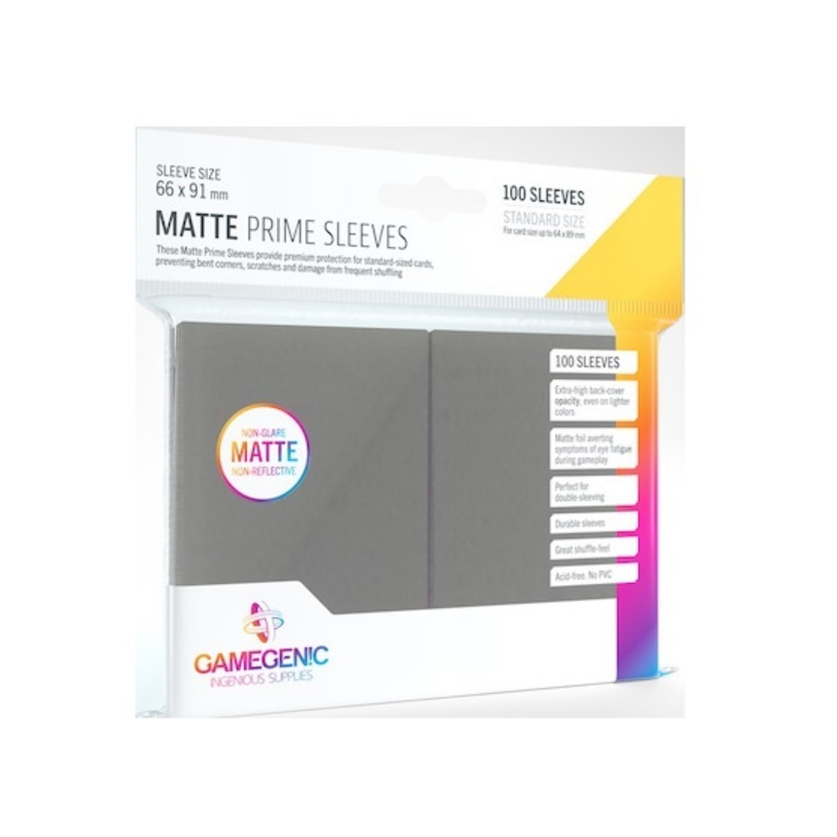 Gamegen!c Sleeves - Gamegenic Matte Prime Sleeves: Gris foncé (100)