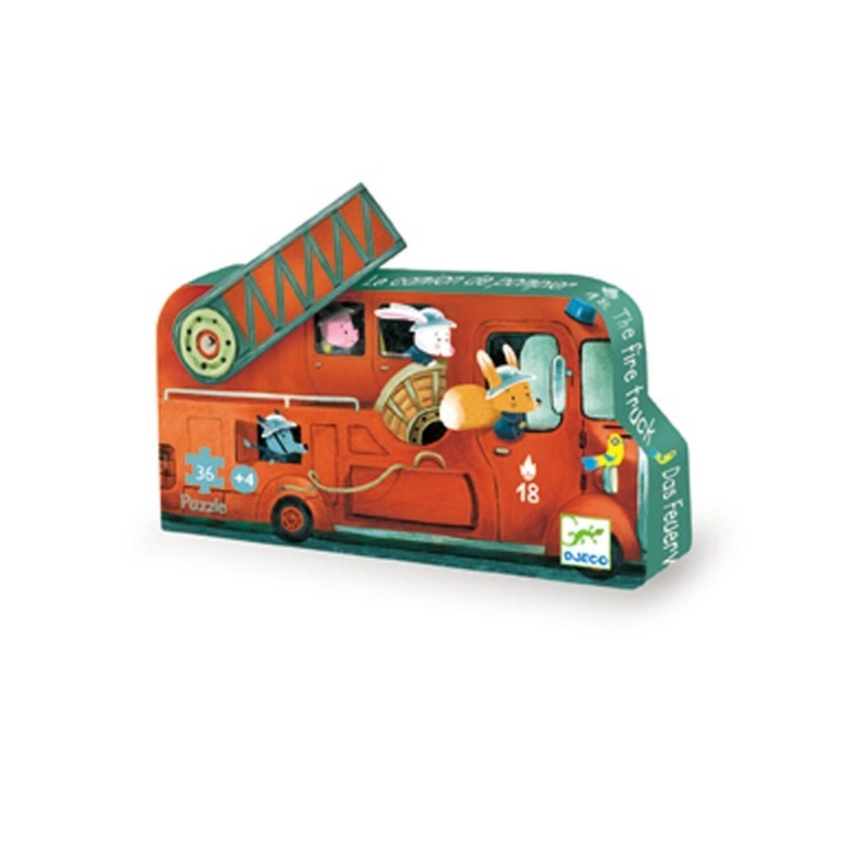 Djeco PZ16 Puzzle silhouette - Le camion de pompier