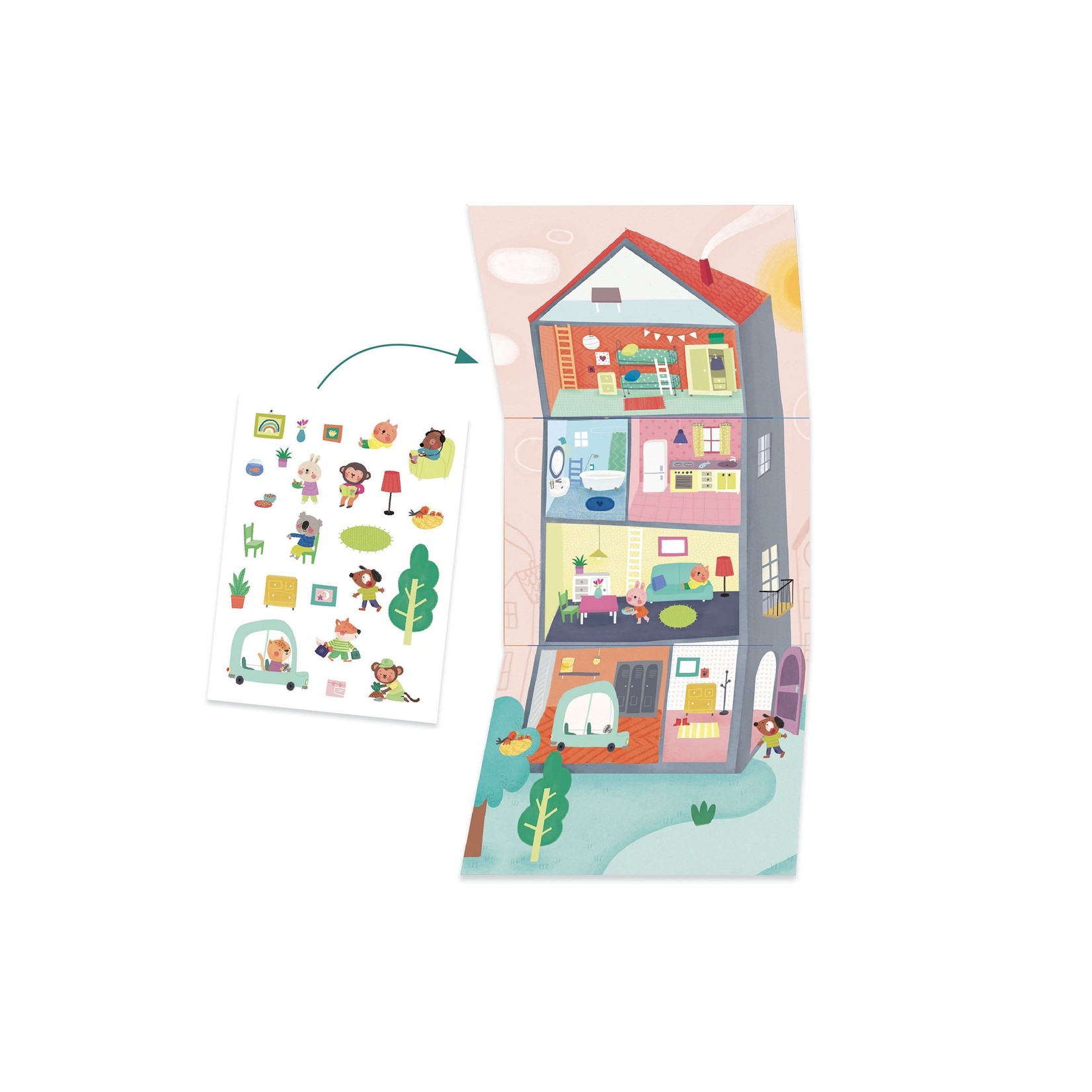 Djeco Coffret multi-activités - Les animaux et leurs maisons
