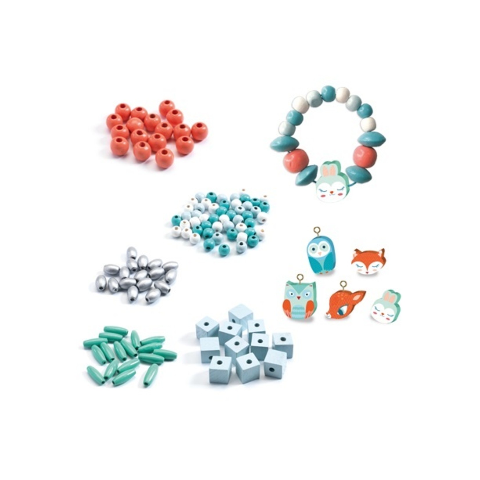 Djeco Perles en bois - Petits animaux