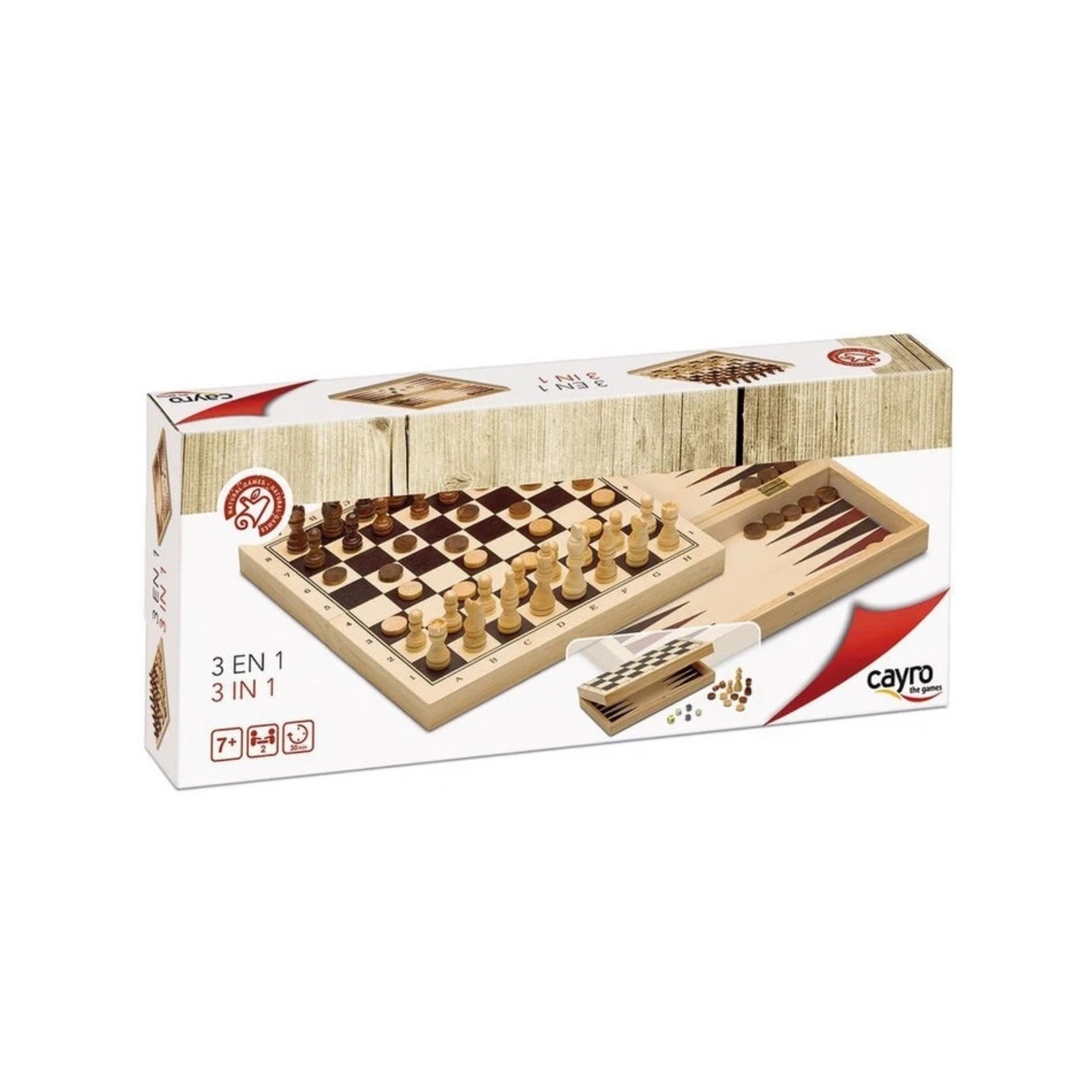 Cayro Ensemble 3 dans 1 - Échecs, Dames et Backgammon