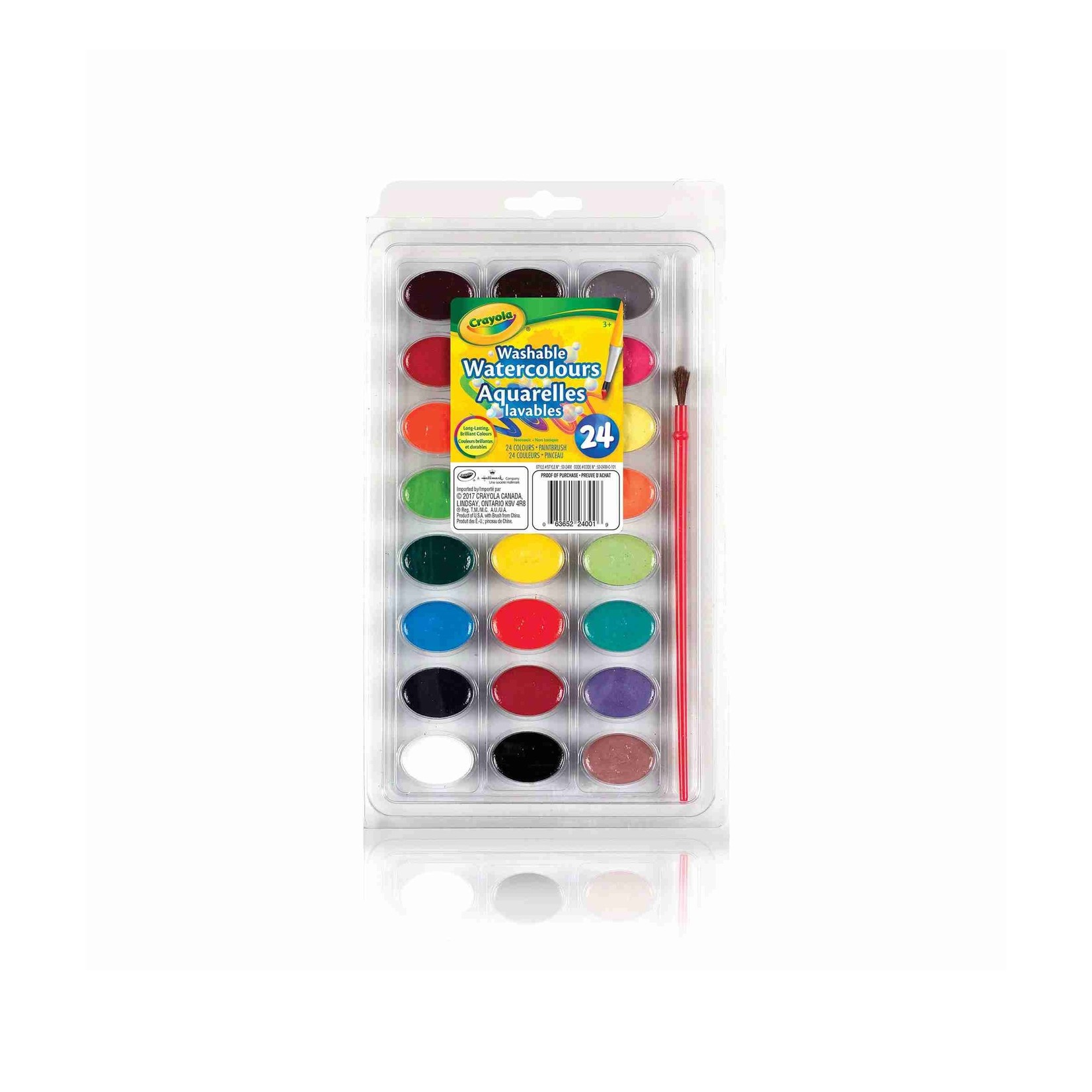 Crayola Aquarelles lavables avec pinceau (24)