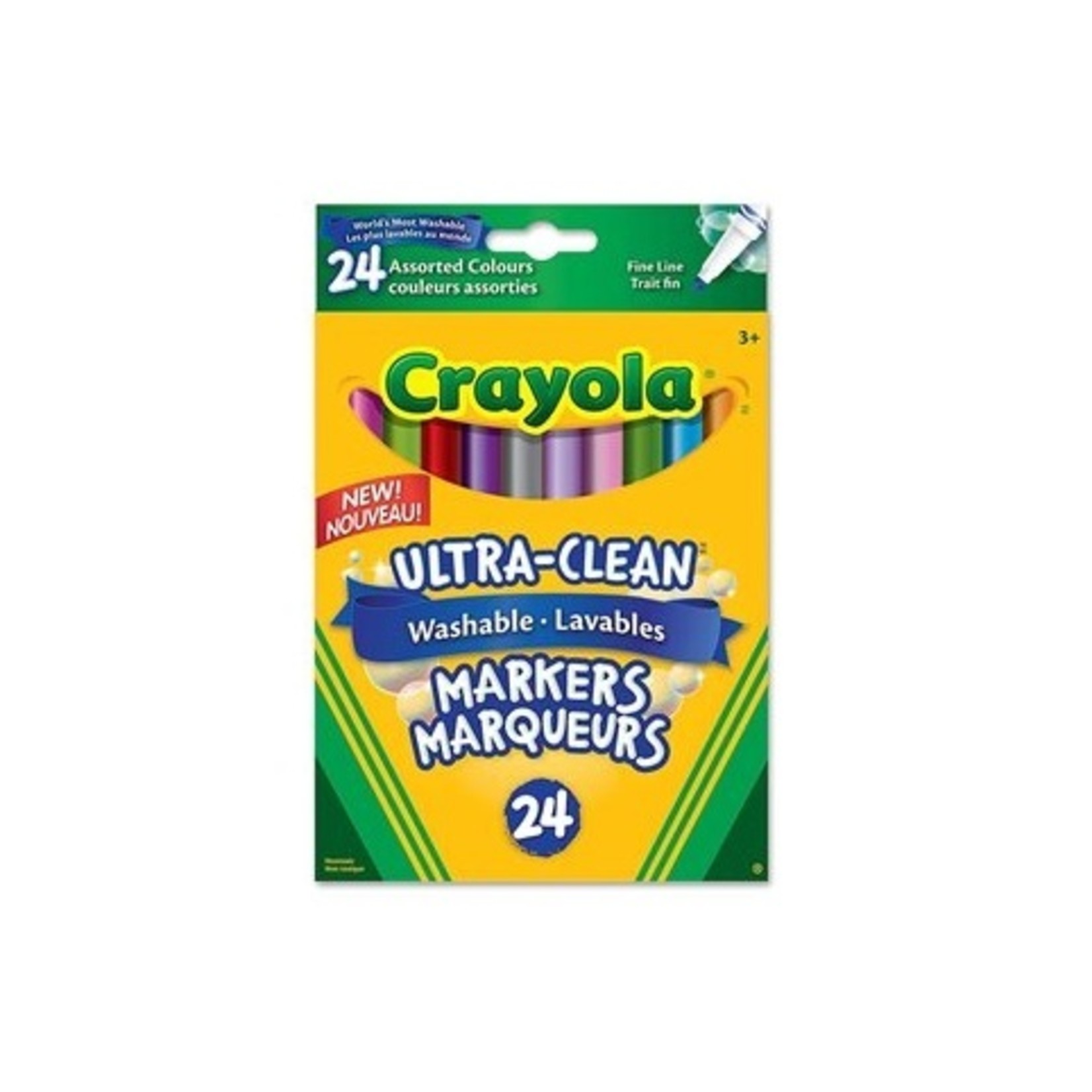 Crayola Ensemble de 24 marqueurs lavables - Trait fin