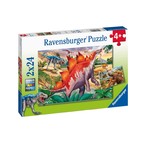 Ravensburger PZ2X24 - Mammouths et dinosaures