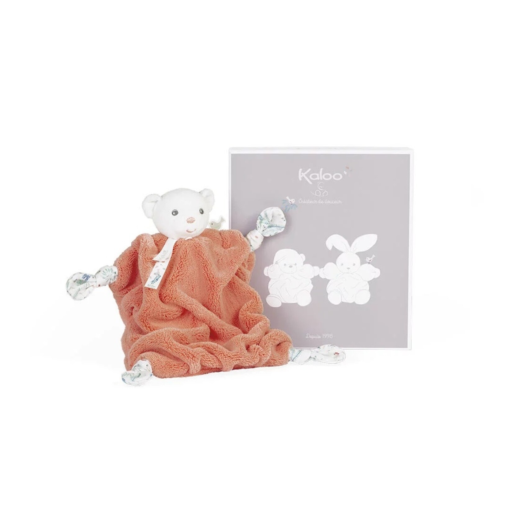 Kaloo Kaloo - Plume - Doudou ourson corail