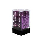 Chessex Brique de 12 d6 16mm Festive violet avec points blancs