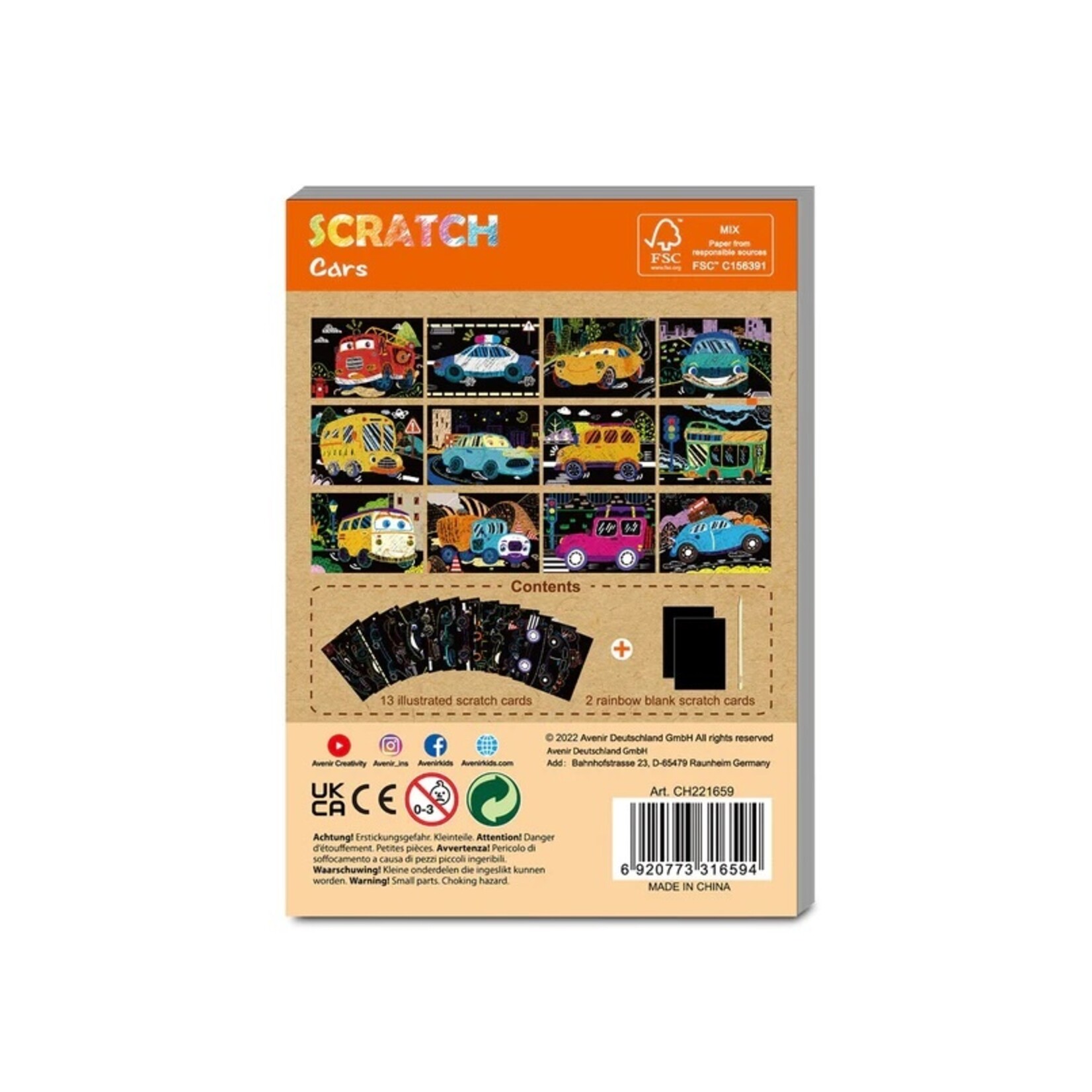 Avenir Mini Scratch Book - Automobiles