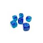 Chessex Brique de 12 d6 16mm Gemini Luminary double bleu avec points bleus pâle