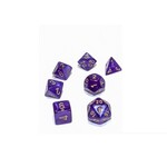Chessex Ensemble de 7 dés polyédriques Borealis Luminary - Violet Royal avec chiffres dorés