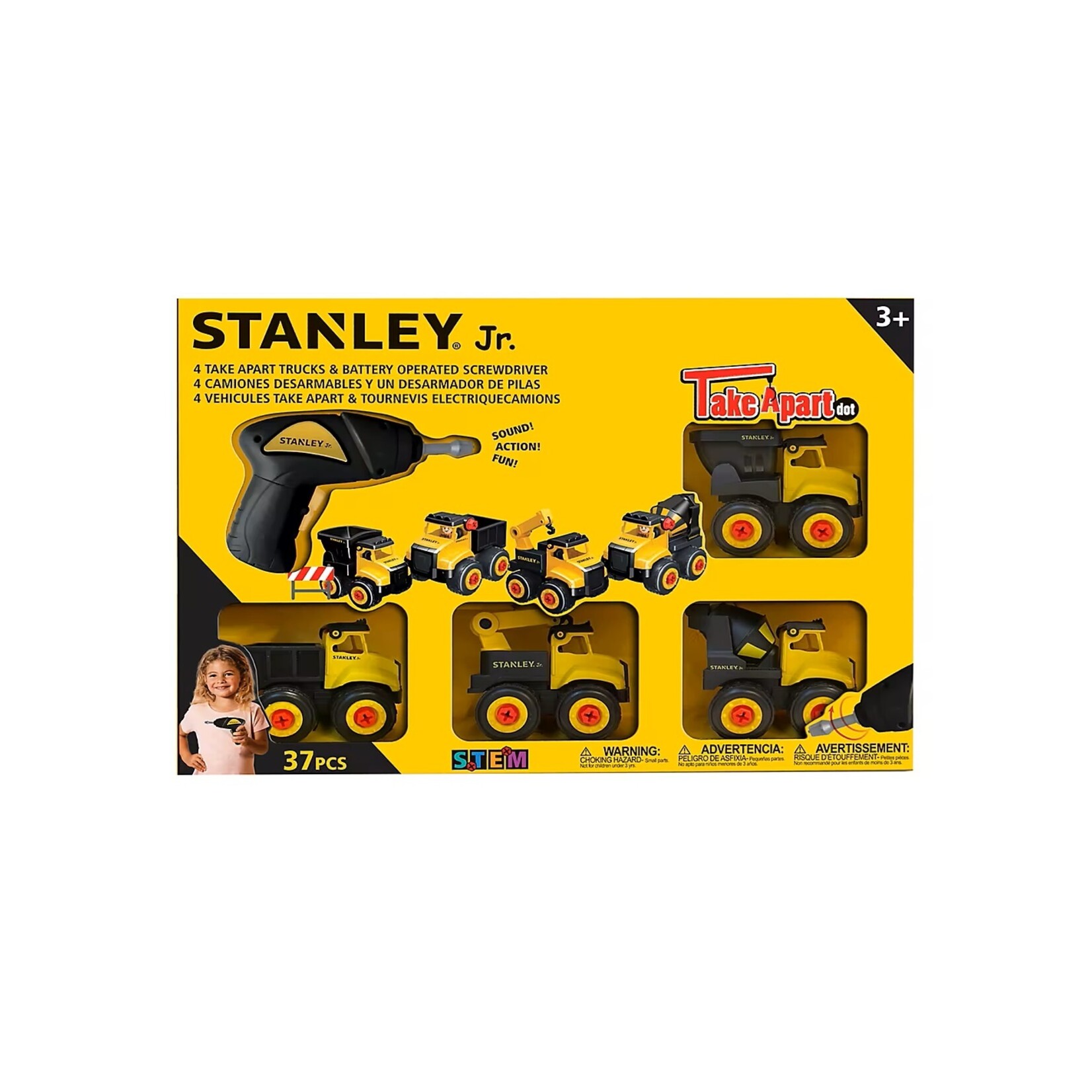 Stanley Jr. Take a Part DOT - Coffret 4 mini camions et tournevis