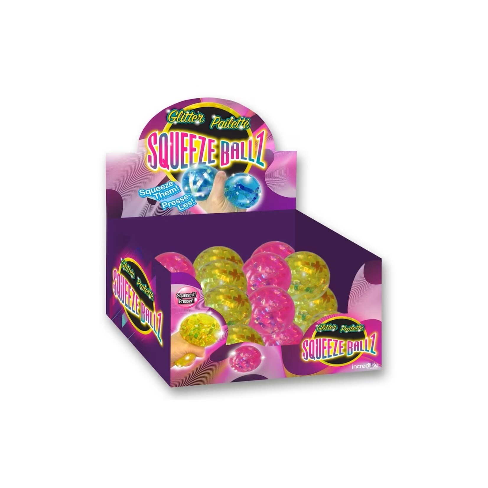 Incredible Novelties Glittery Squeeze Balls asst (Vente Finale)