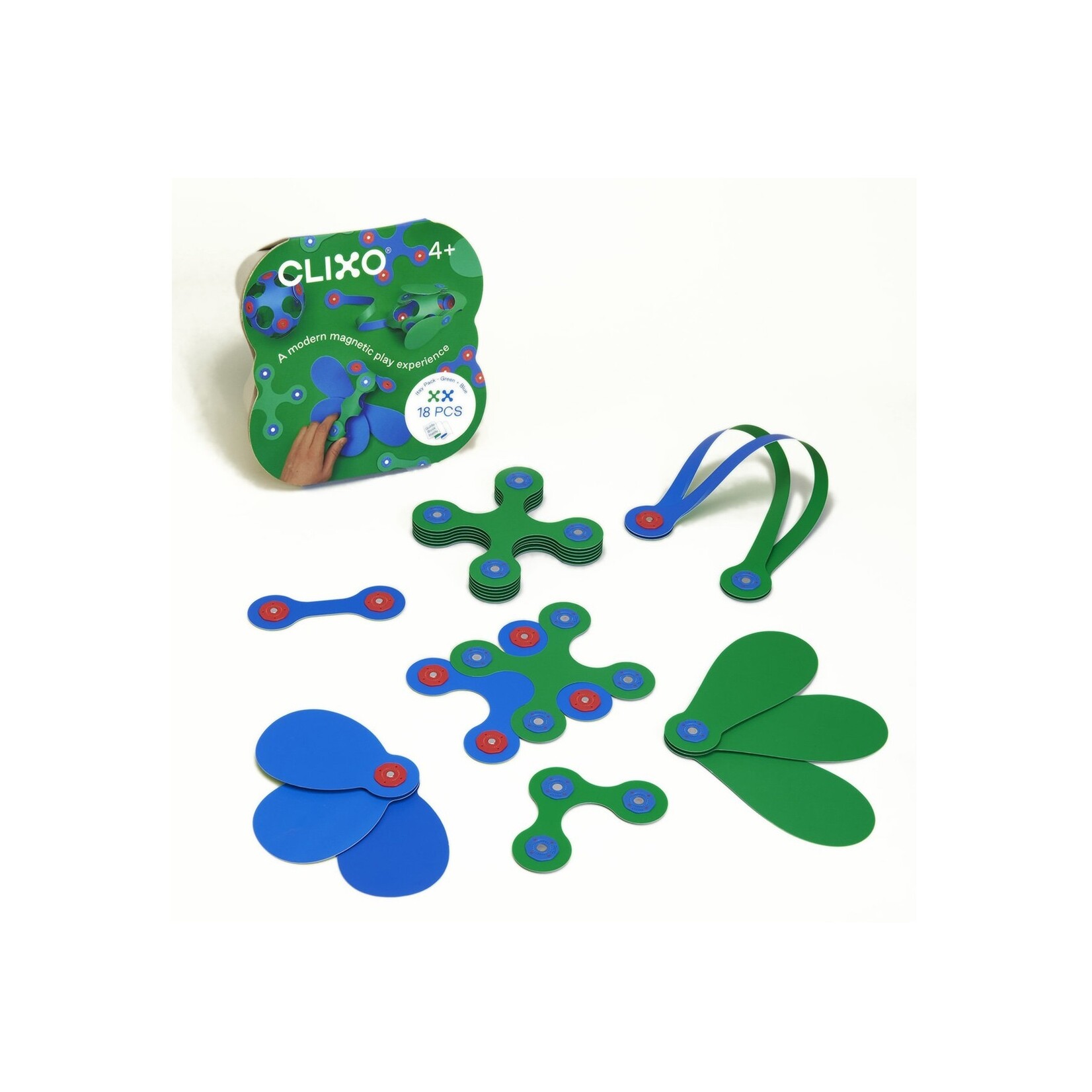 Clixo - Ensemble bleu et vert 18 pièces