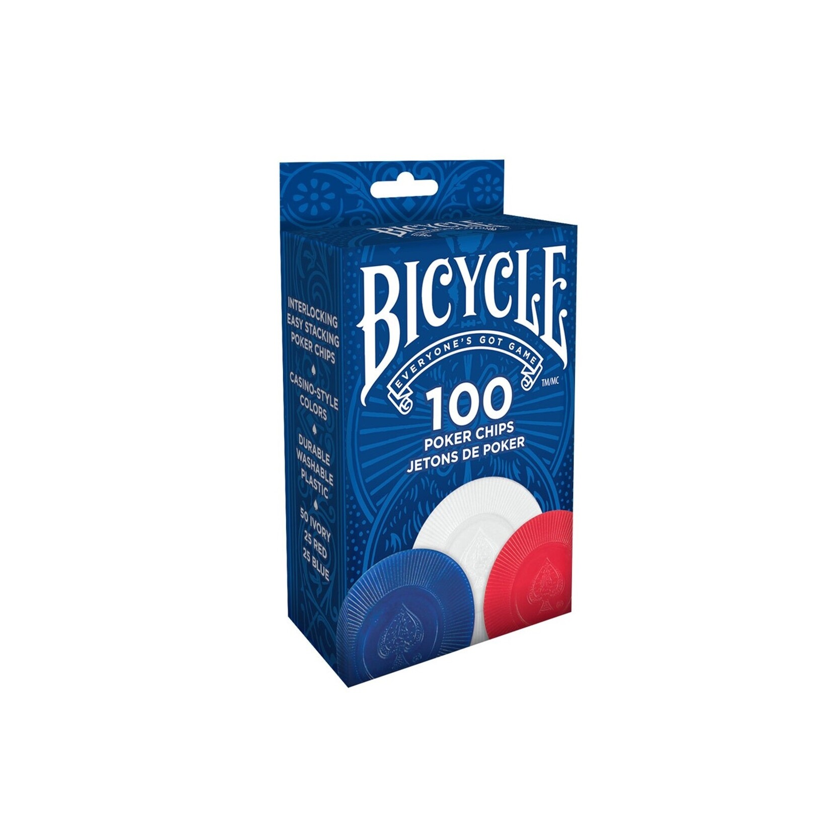 Bicycle Ensemble de 100 jetons de Poker en plastique