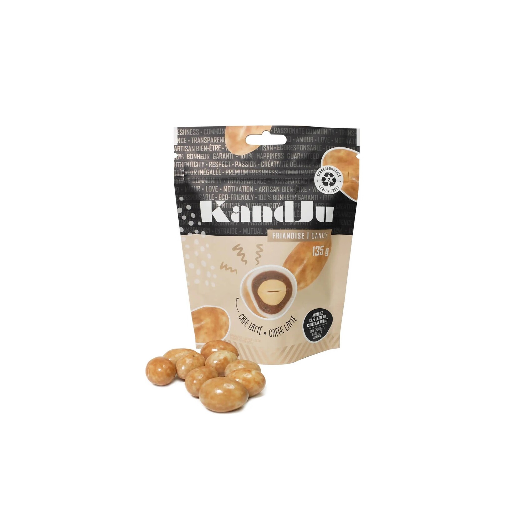 Kandju Kandju - Sac à fermeture - Amandes chocolat café 135g