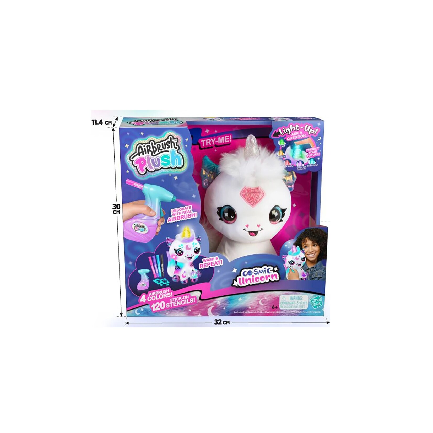 Danawares Airbrush - Peluche licorne cosmique lumière