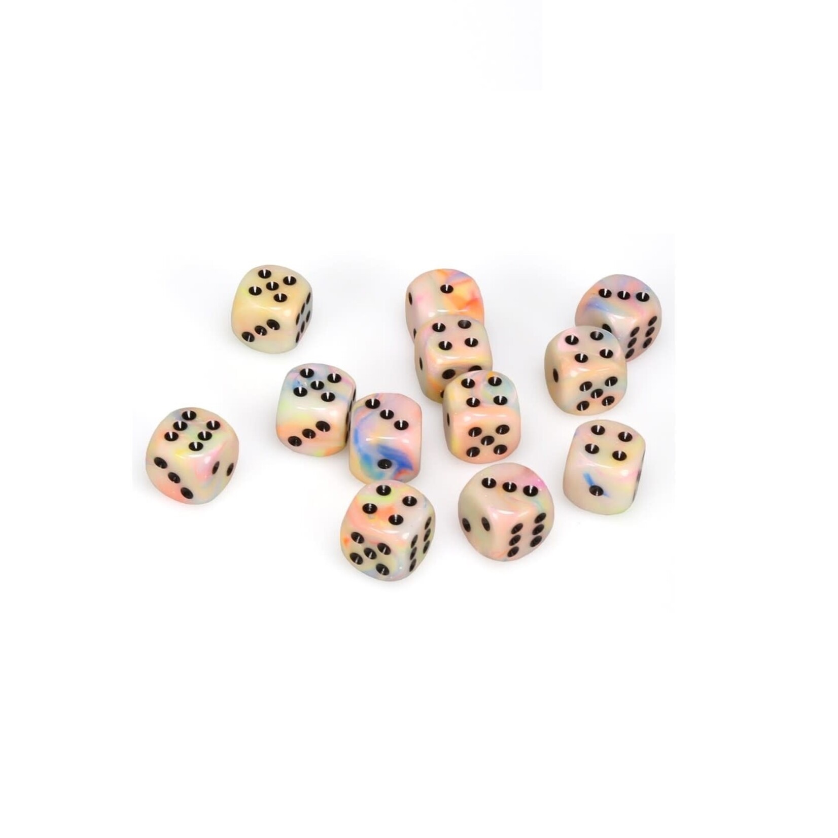 Chessex Brique de 12 d6 16mm Circus avec points noirs