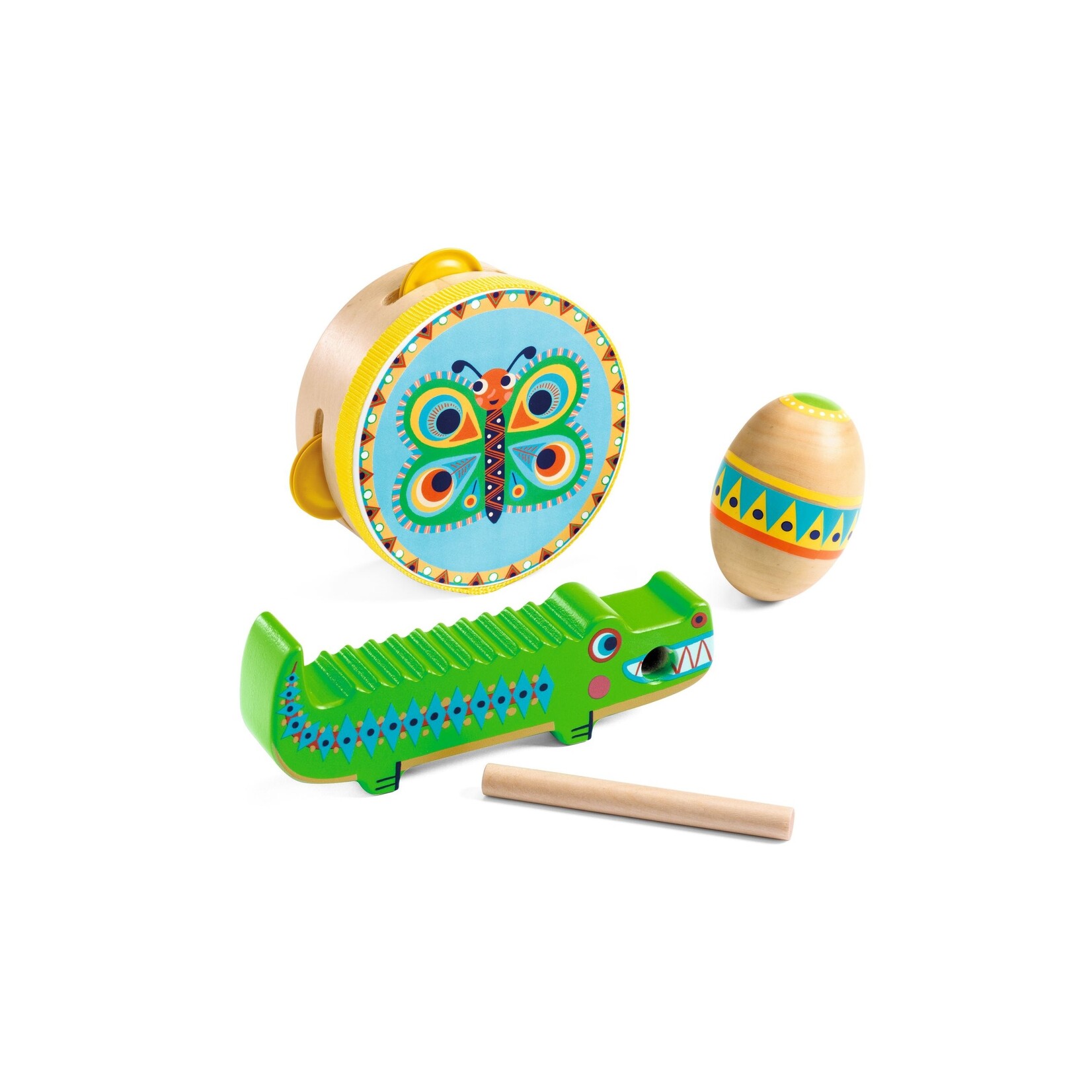Djeco Animambo - Ensemble de Percusions - Tambourin, maracas, guiro