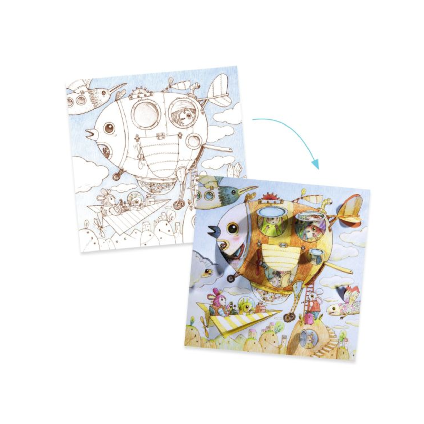 Djeco Coloriages surprises - Le voyage de Malo