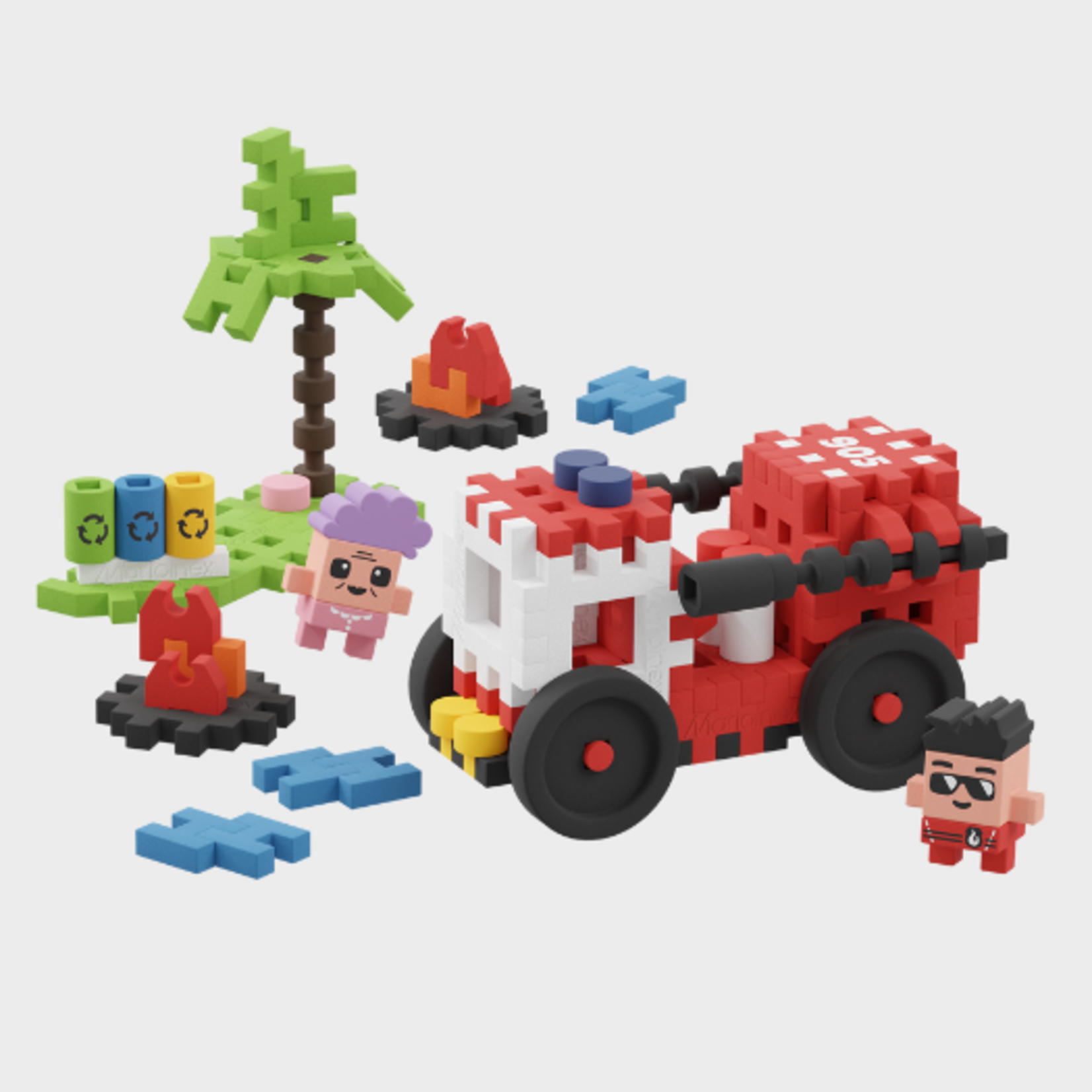 Marioinex Mini Waffle - Camion de pompier 80 pcs