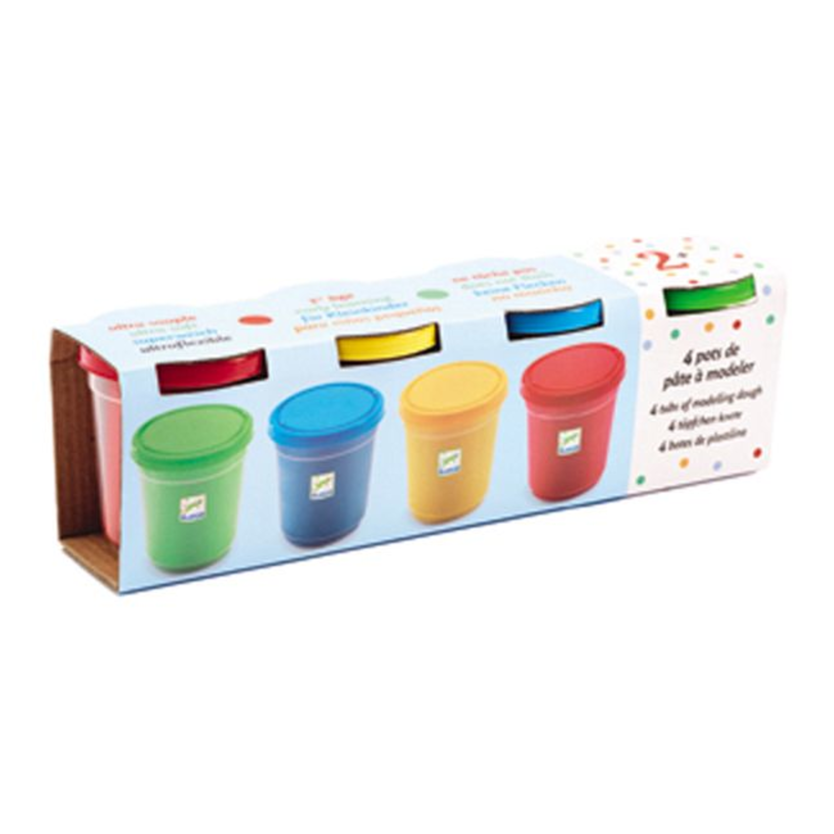 Djeco Pâte à modeler - 4 pots - Couleurs primaires