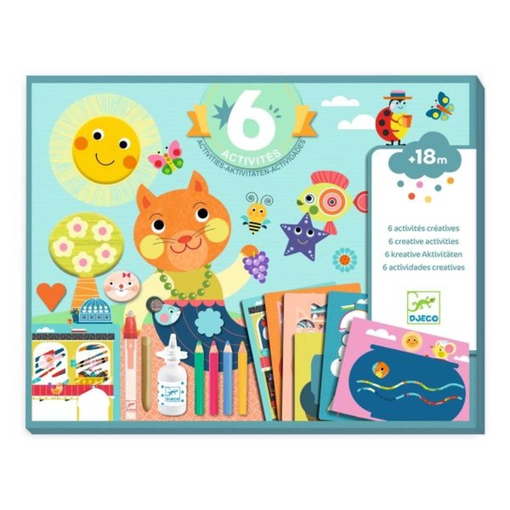 Djeco Coffret activité - Le chat et ses amis (Multilingue)