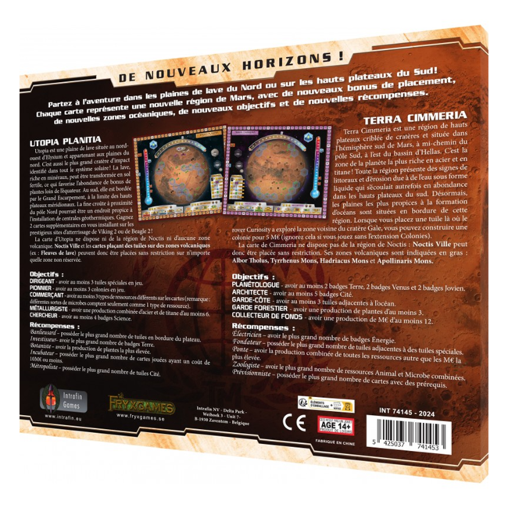 Intrafin Games Terraforming Mars - Ext - Utopia et Cimmeria mappack FR