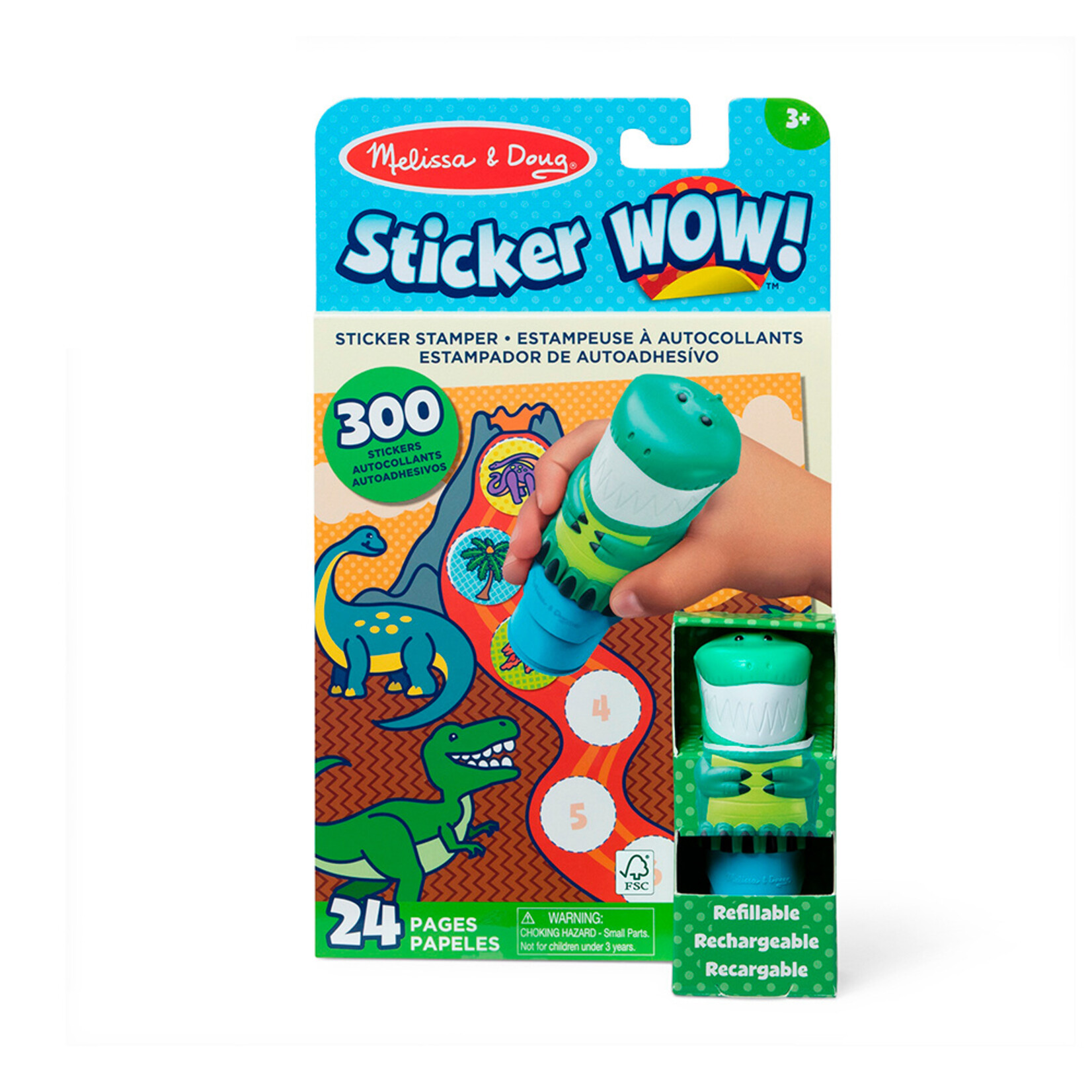 Melissa & Doug Sticker Wow! - Bloc & estamp collant - Dino