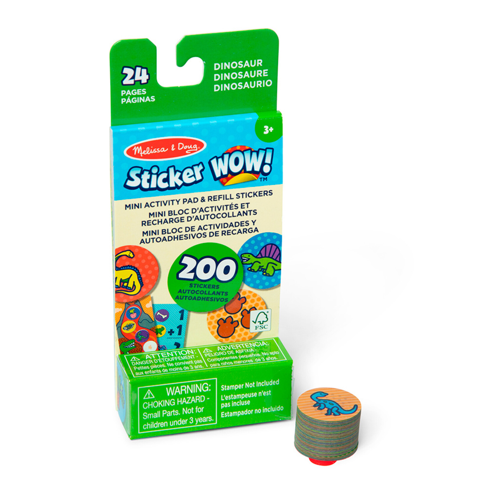 Melissa & Doug Sticker WOW! - Mini bloc & Recharge - Dinosaures