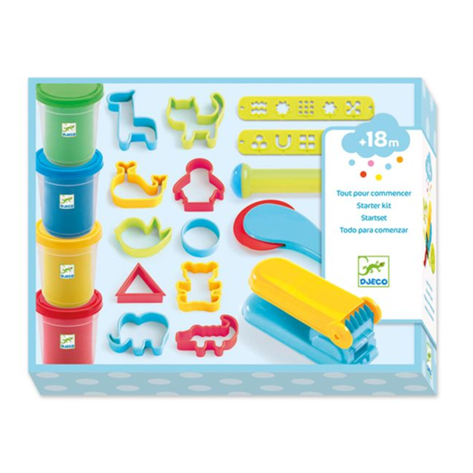 Djeco Pâte à modeler - 4 pots et 21 outils