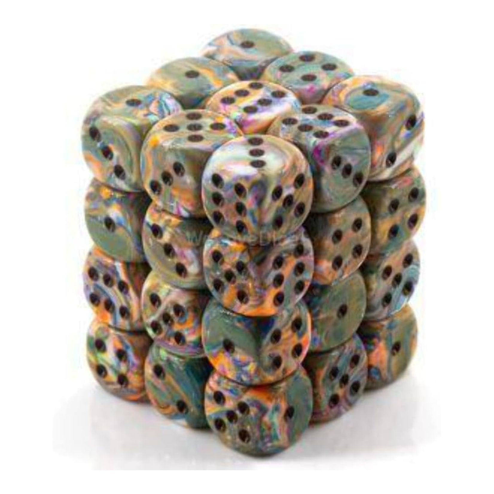 Chessex Ensemble de 36 dés 12 mm - Vibrant avec points bruns