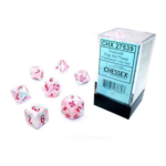 Chessex Ensemble de 7 dés polyédrique pop-art avec chiffres rouges