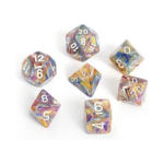 Chessex Ensemble de 7 dés polyédrique caroussel chiffres blancs