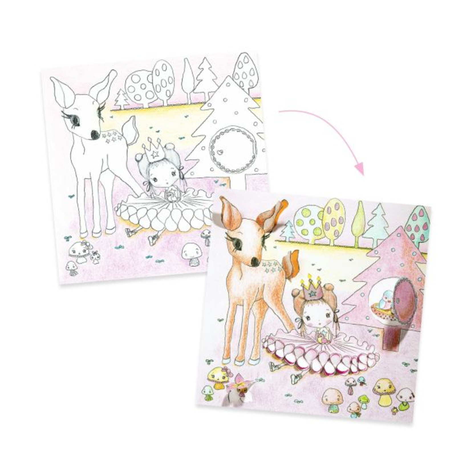 Djeco Coloriages surprises - Les petites portes de Pupi